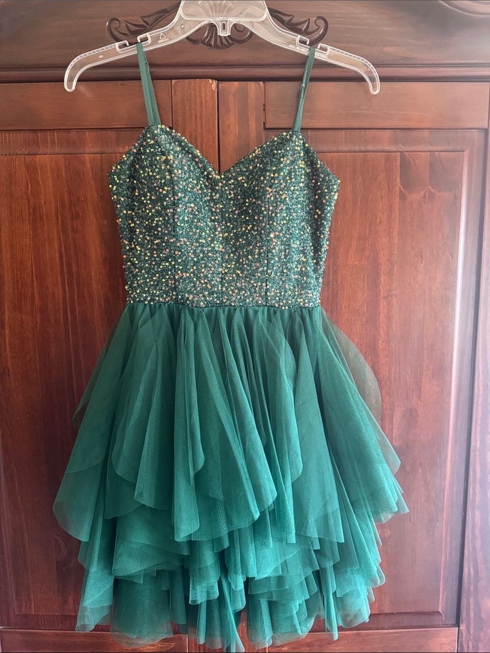 Emerald Beaded Tulle Dress